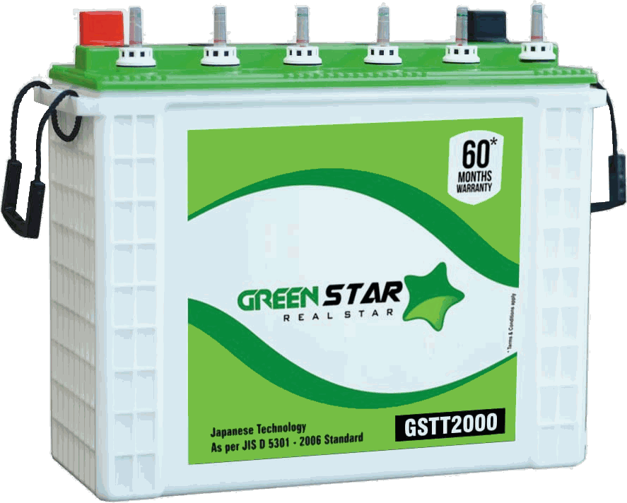 Green Star tall tubular inverter battery with 60 months warranty